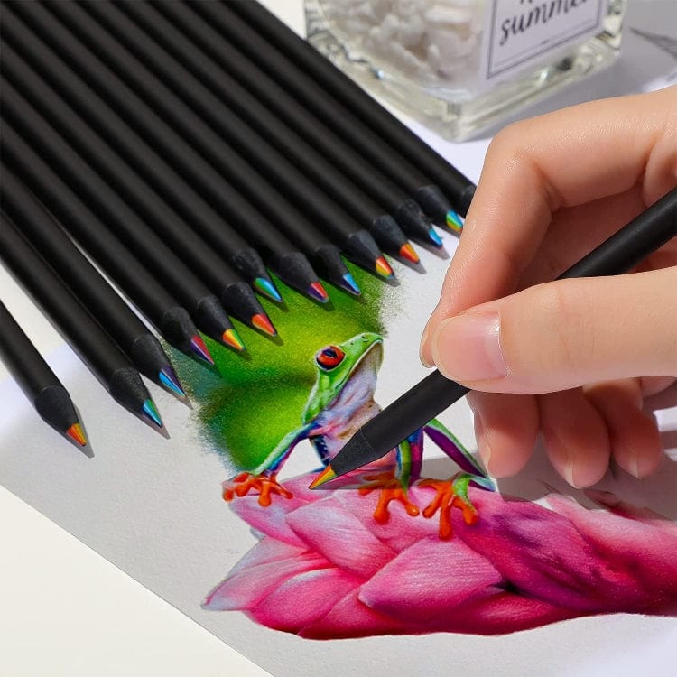 12 Pieces Rainbow Pencils | Pencil Colour Rainbow Pencils Colors 12 Colored Pencil Colouring 12 Pieces Rainbow Pencils Zaavio®