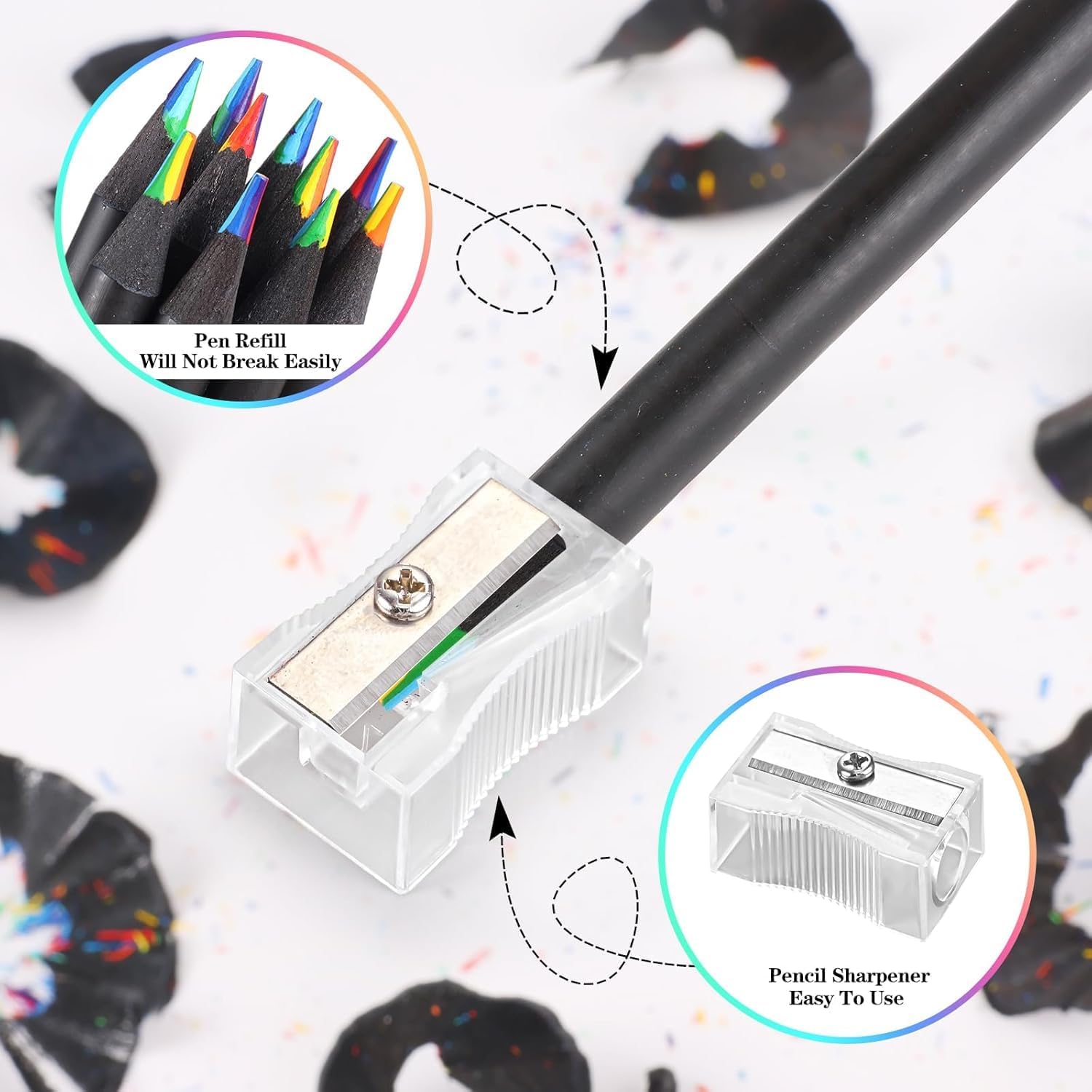 12 Pieces Rainbow Pencils | Pencil Colour Rainbow Pencils Colors 12 Colored Pencil Colouring 12 Pieces Rainbow Pencils Zaavio®