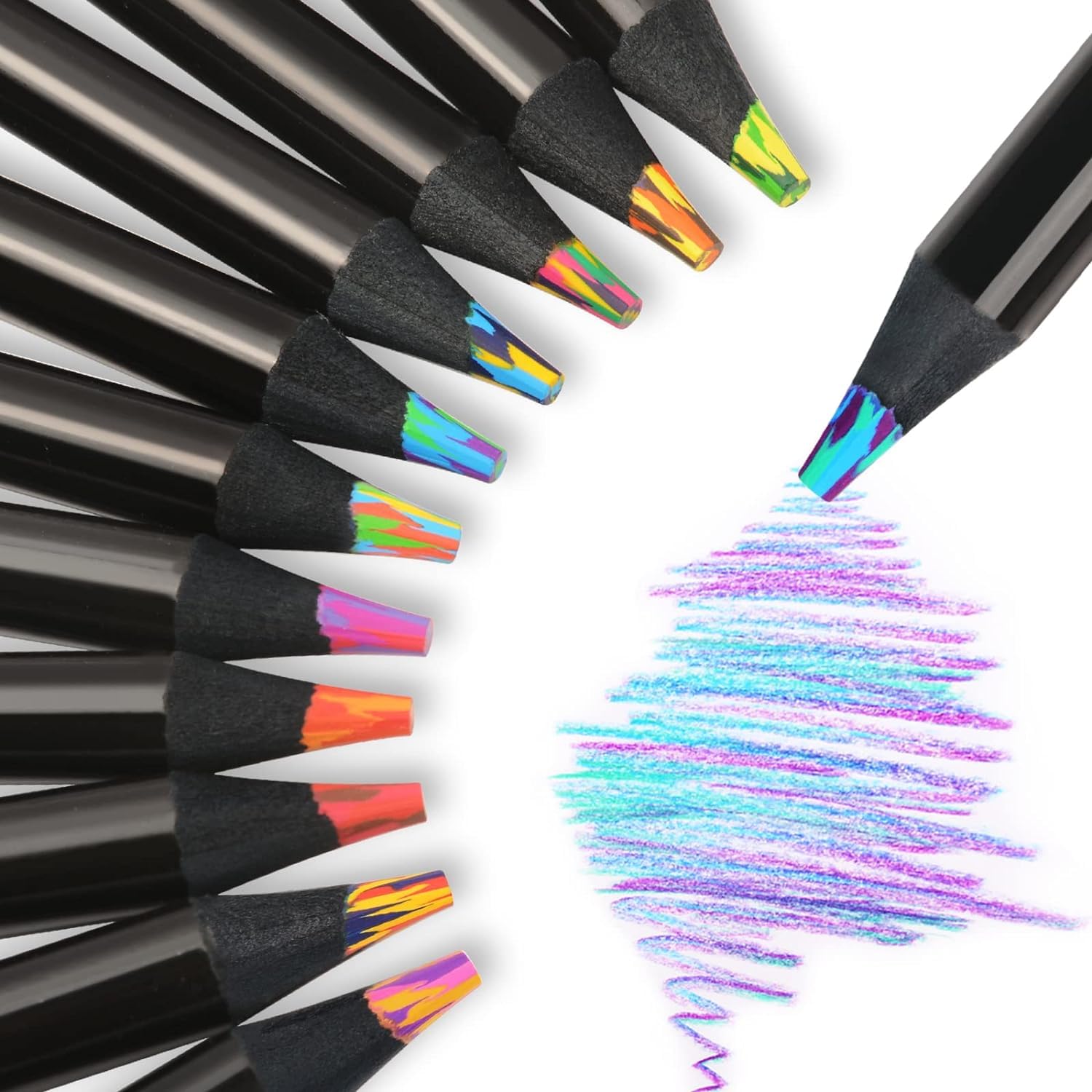 12 Pieces Rainbow Pencils | Pencil Colour Rainbow Pencils Colors 12 Colored Pencil Colouring 12 Pieces Rainbow Pencils Zaavio®