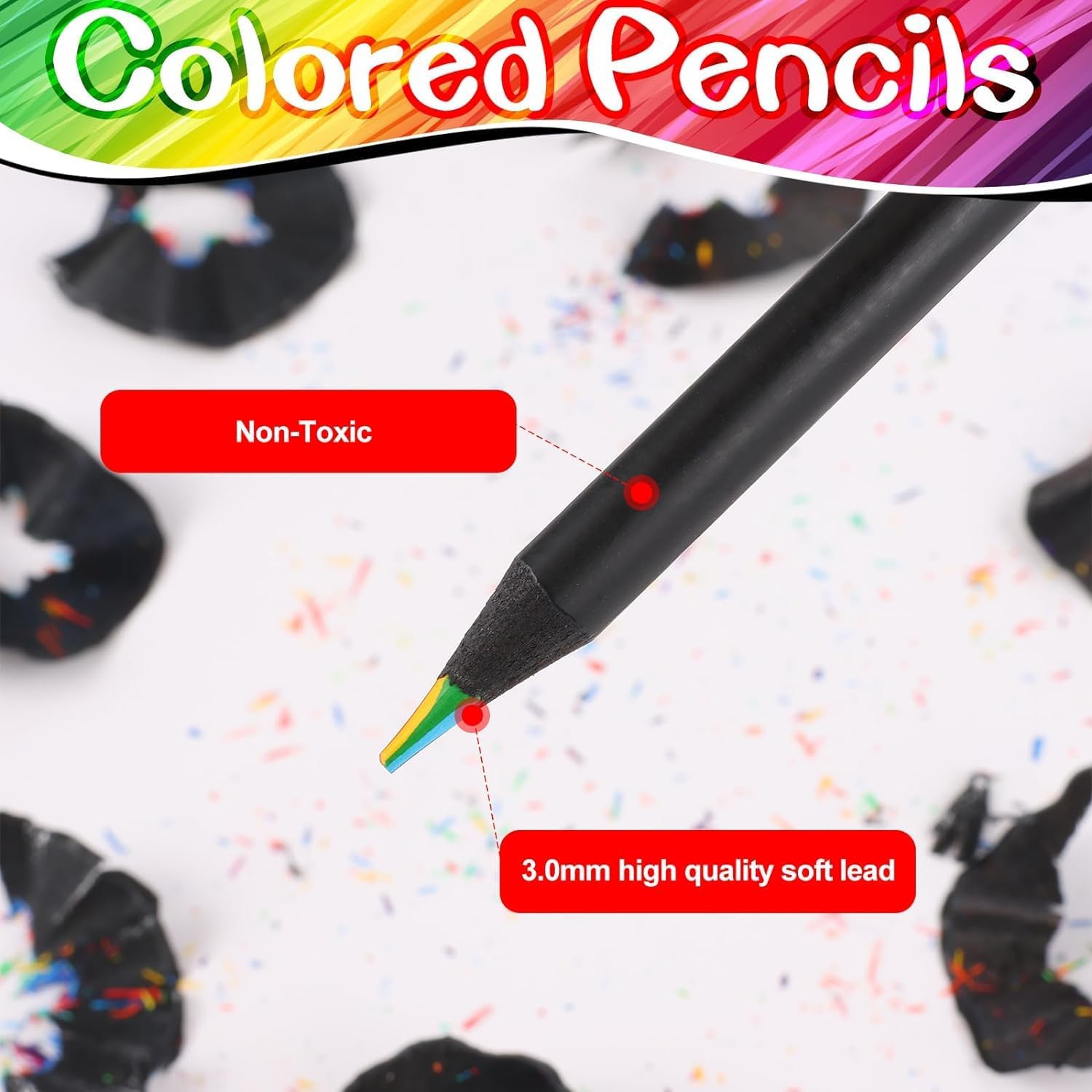 12 Pieces Rainbow Pencils | Pencil Colour Rainbow Pencils Colors 12 Colored Pencil Colouring 12 Pieces Rainbow Pencils Zaavio®