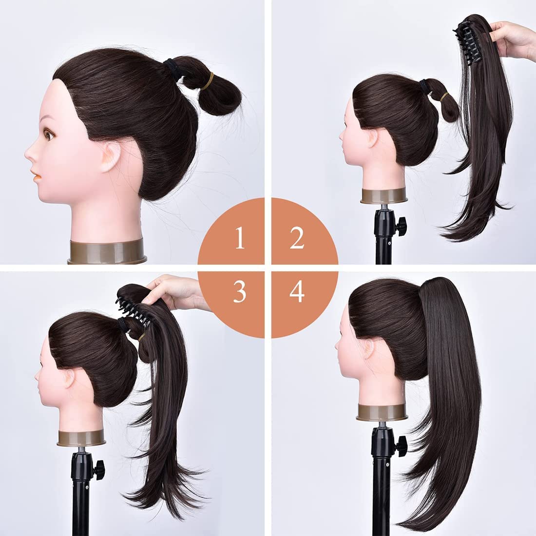 18 Inch Long Ponytail Hair Extension (Free Hair Bun) | Pony Tail Hair Extensions Bun Hairstyle Extension Hair 18 Inch Long Ponytail Hair Extension (Free Hair Bun) Zaavio®