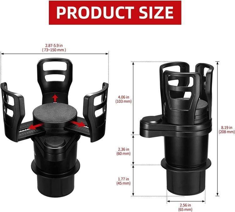 2 in 1 Multifunctional Car Drink Cup Glass Holder - 360° Rotatable Roposo Clout