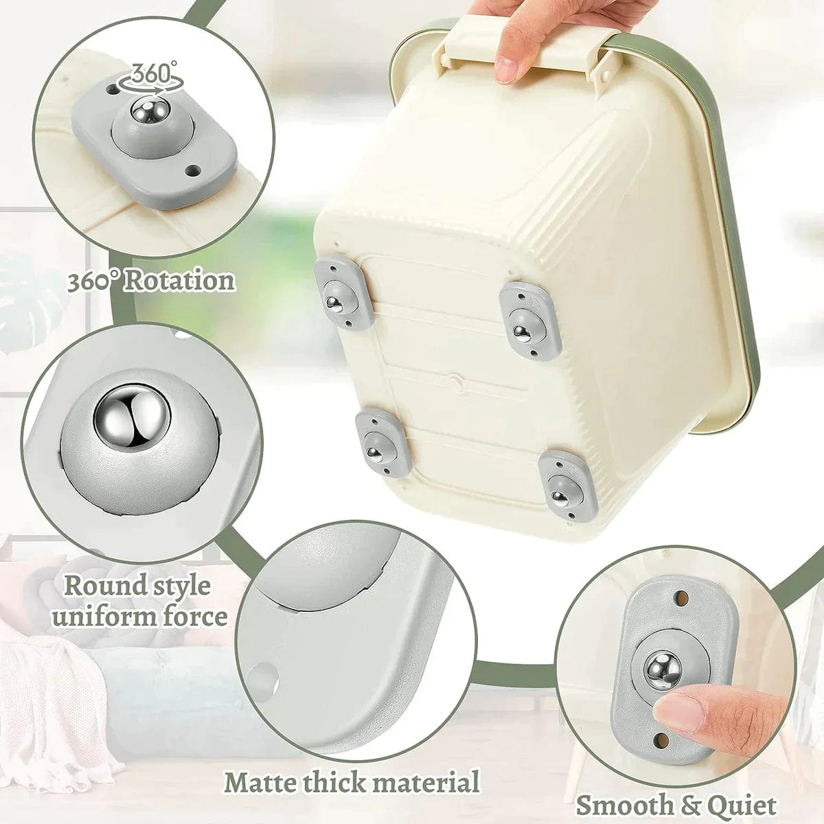 360° Adhesive Mini Swivel Wheels Stufx