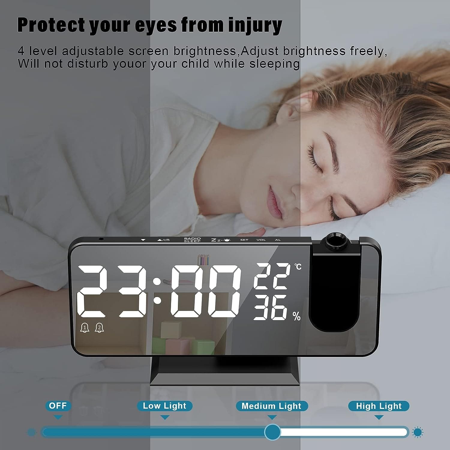 3D Digital Projection Alarm Clock KWIKHOMEZ