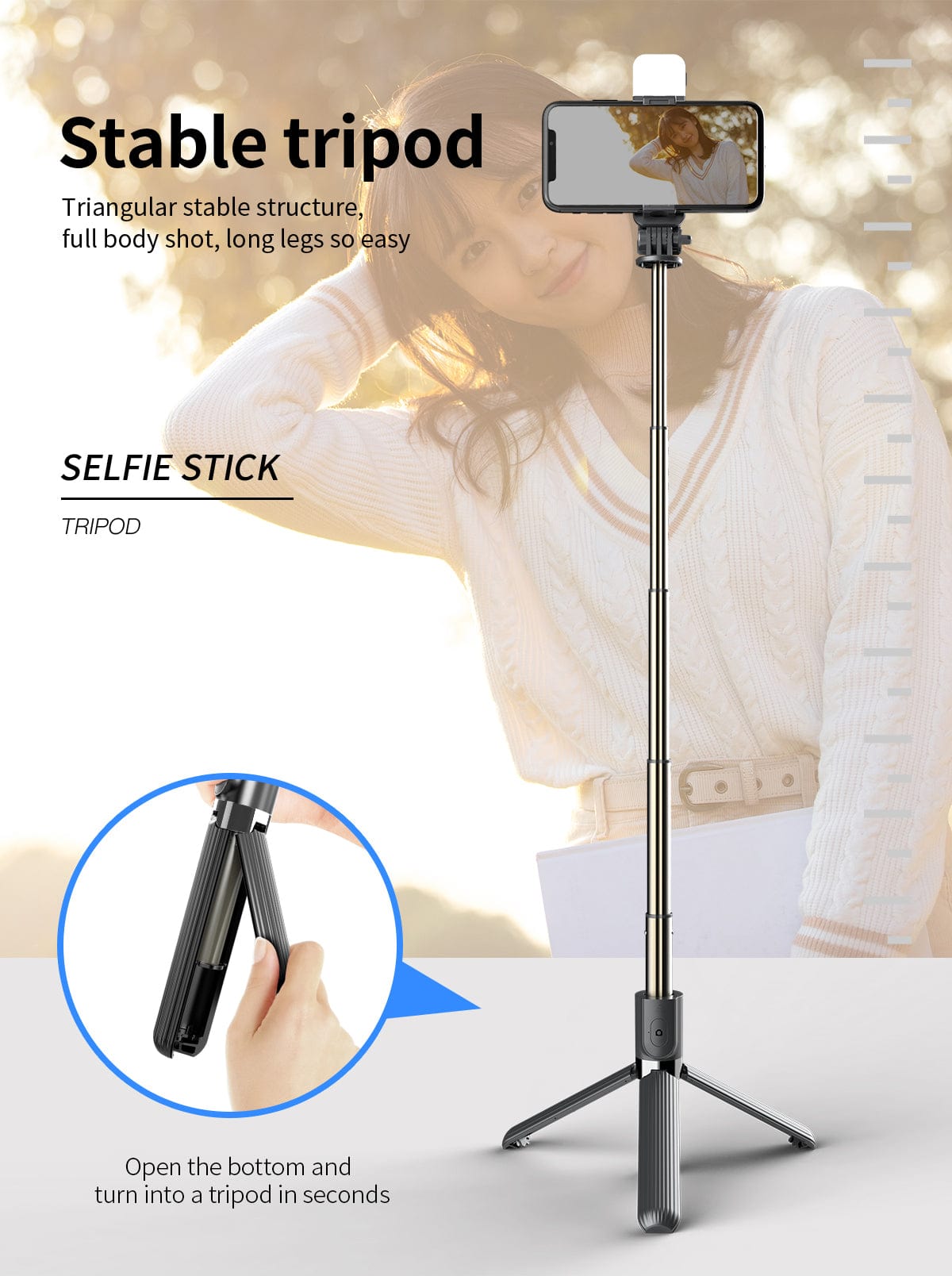 6 IN 1 WIRELESS BLUETOOTH SELFIE STICK Zaavio™️