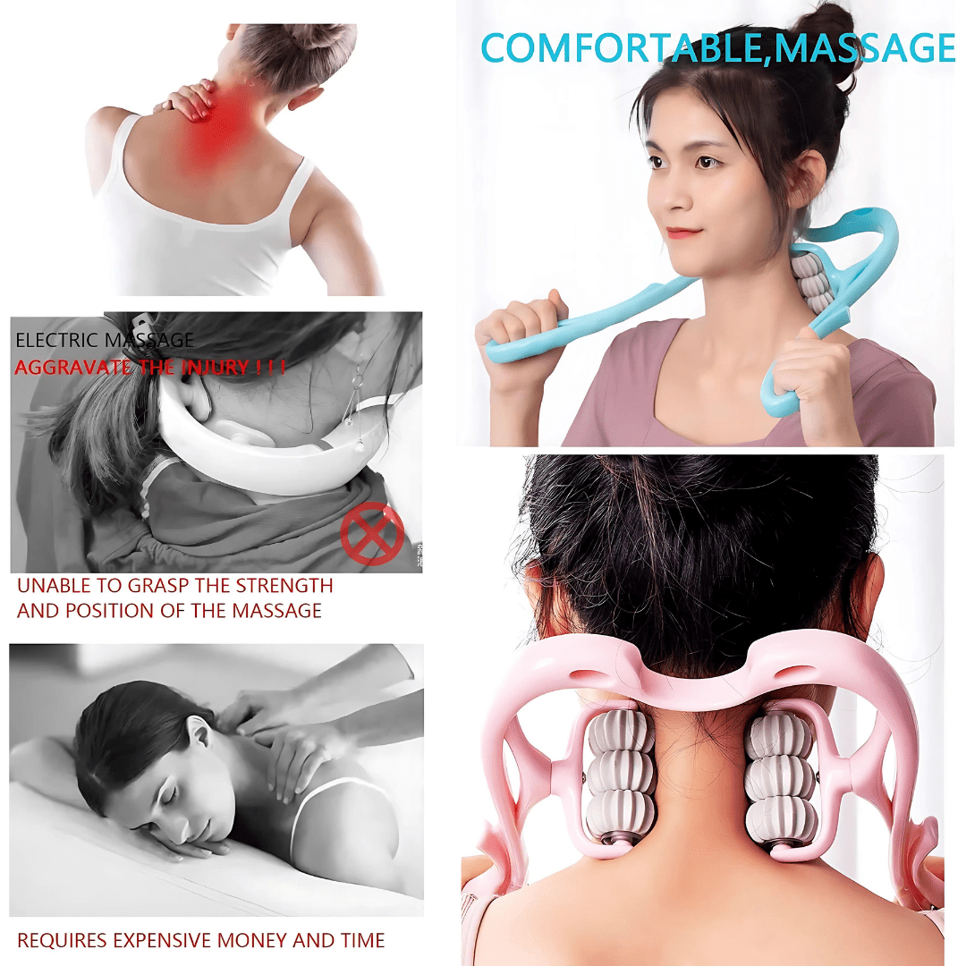 6 Wheel Dual Pressure Point Cervical Neck Massager 6 Wheel Dual Pressure Point Cervical Neck Massager Zaavio®