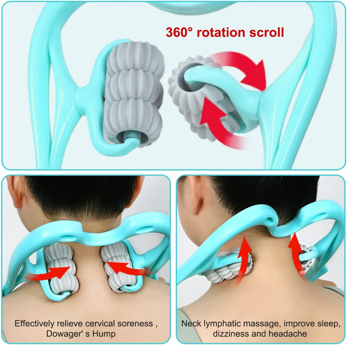 6 Wheel Dual Pressure Point Cervical Neck Massager 6 Wheel Dual Pressure Point Cervical Neck Massager Zaavio®