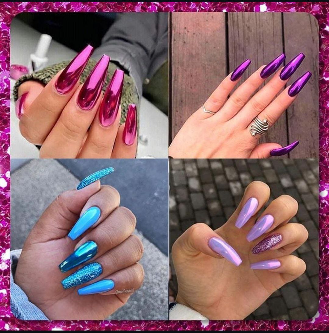 Metallic Mirror Finish Glass Nail Polish (Pack Of 4)