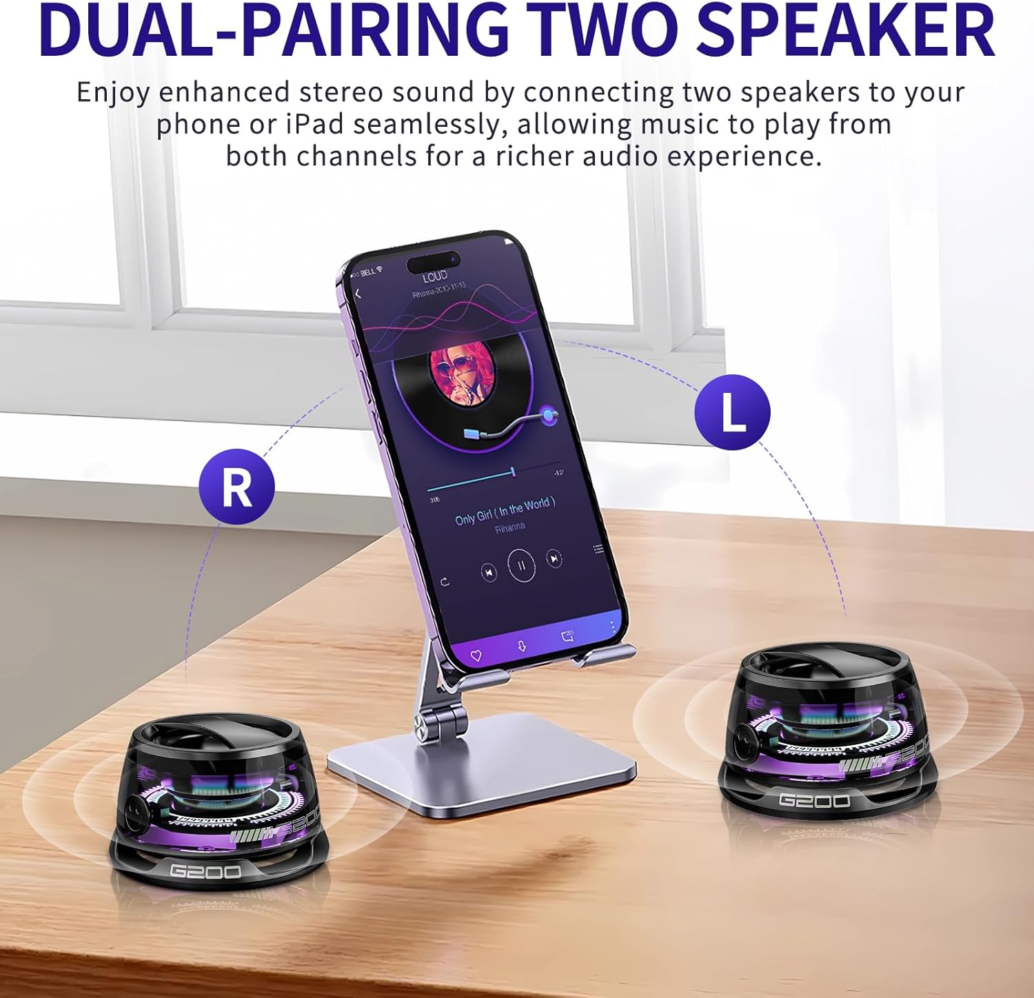 G200 Magnetic Bluetooth Speaker with RGB Lights