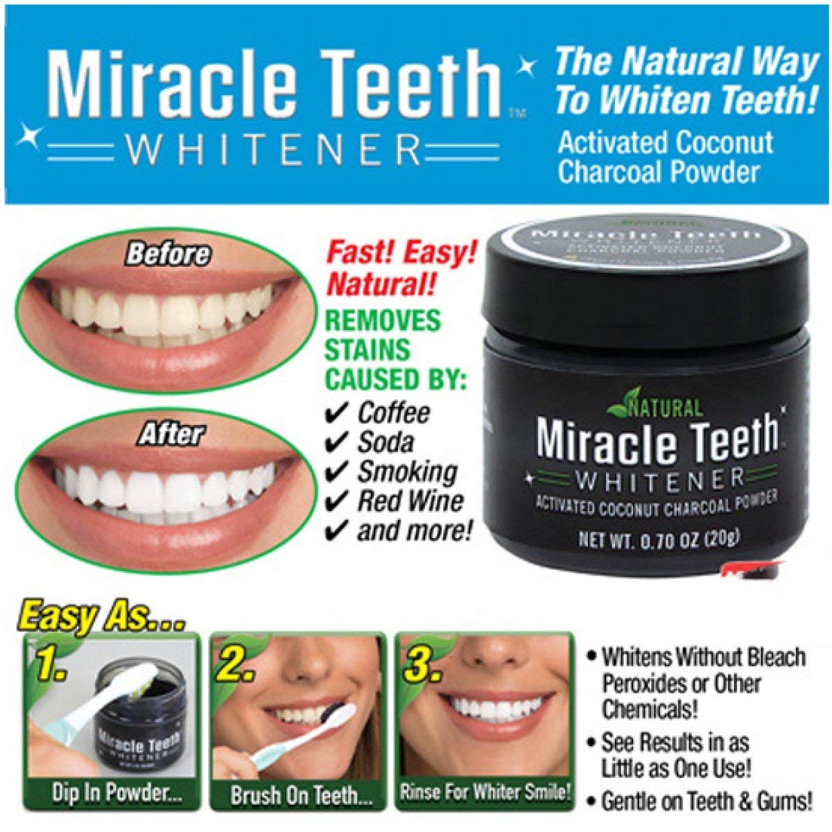 Charcoal Teeth Whitening Powder