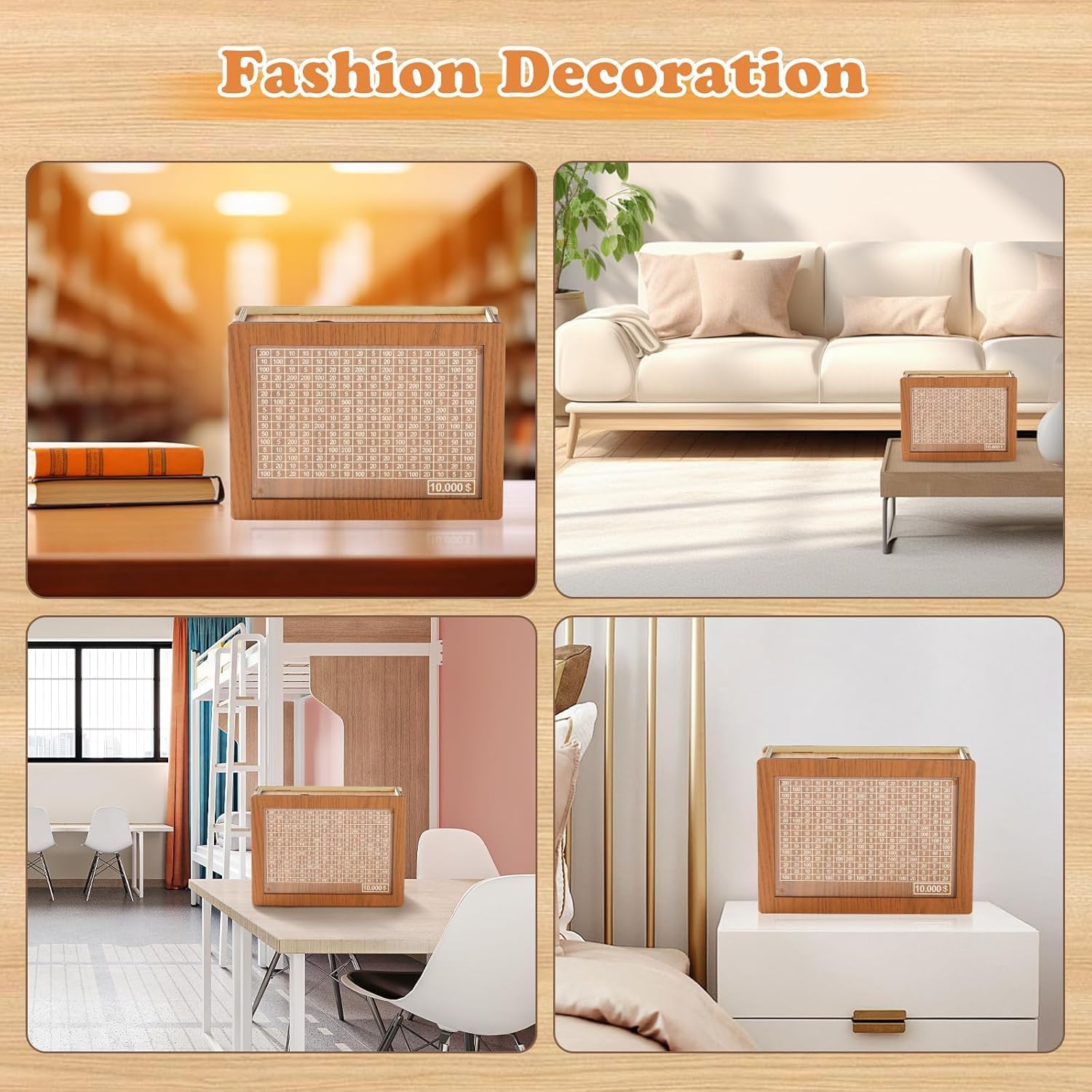 Vaultizio™ Premium Wooden Money Bank