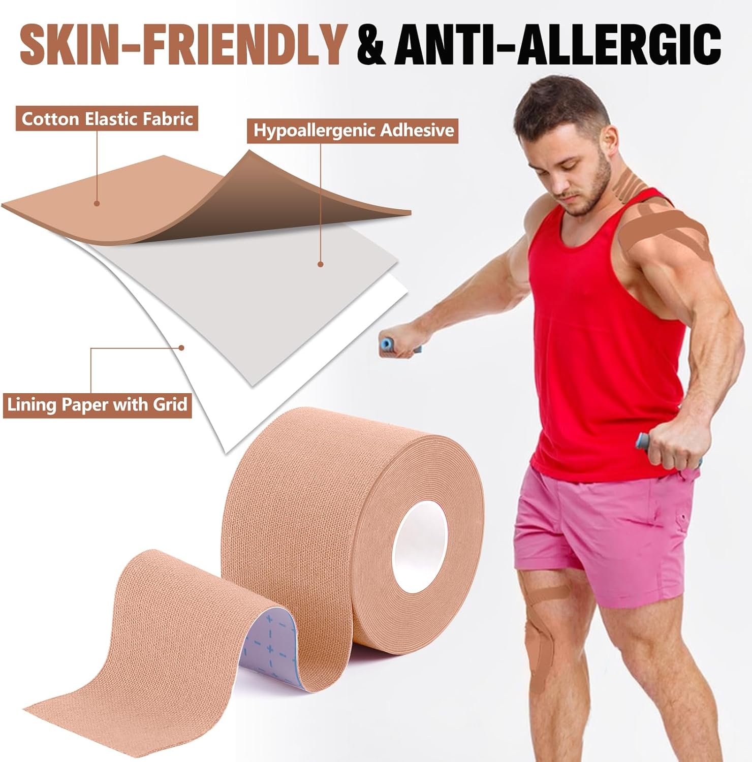 Kinestrixy™ Kinesiology Tape for Muscle Pain Relief
