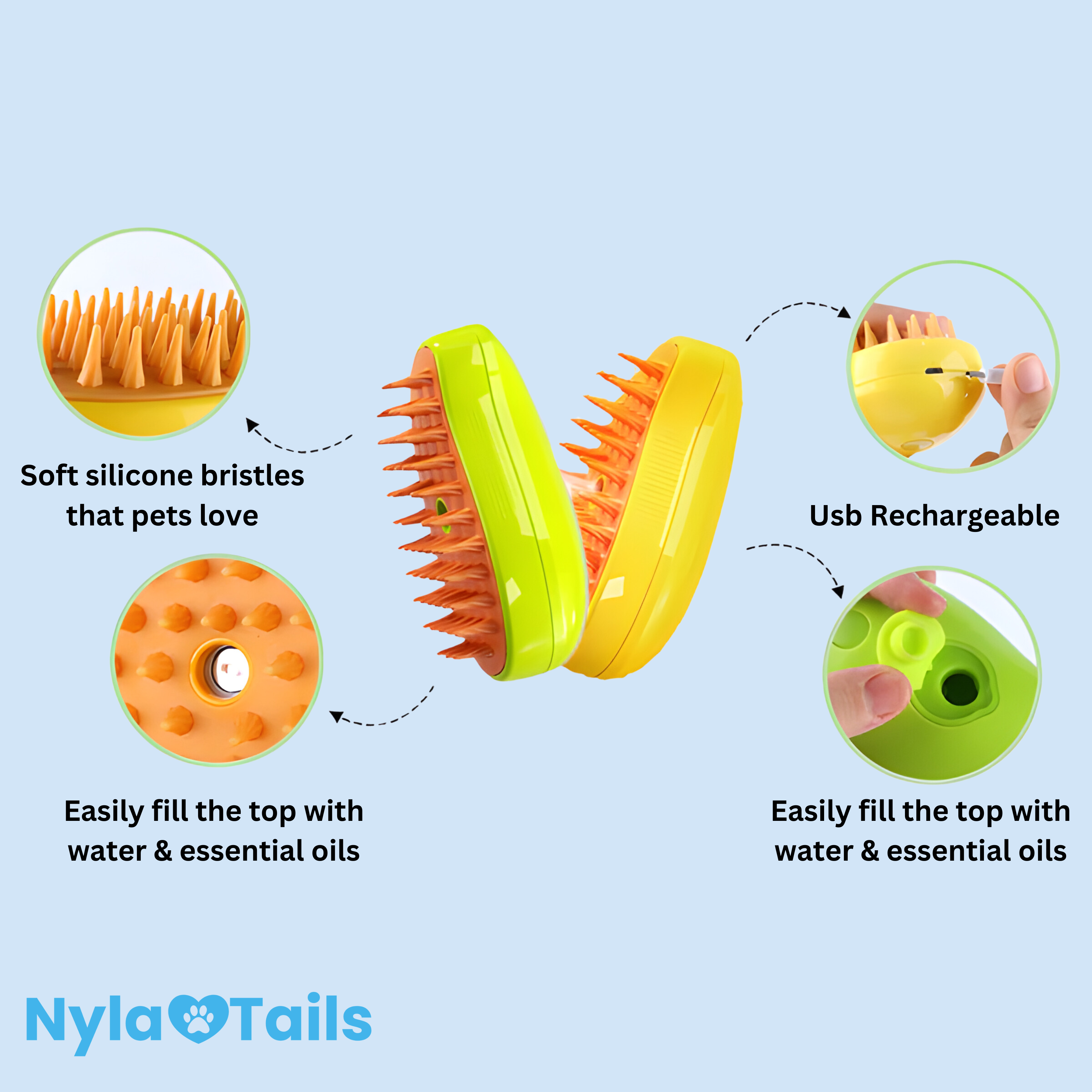 Pet Hair Steam Brush