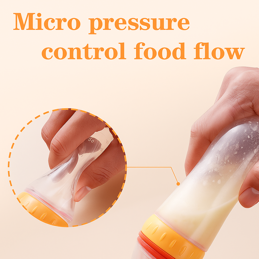 Silicone Baby Food Dispensing Spoon Bottle