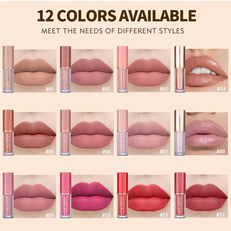 Handaiyan Matte Liquid Lipstick (Pack of 12)