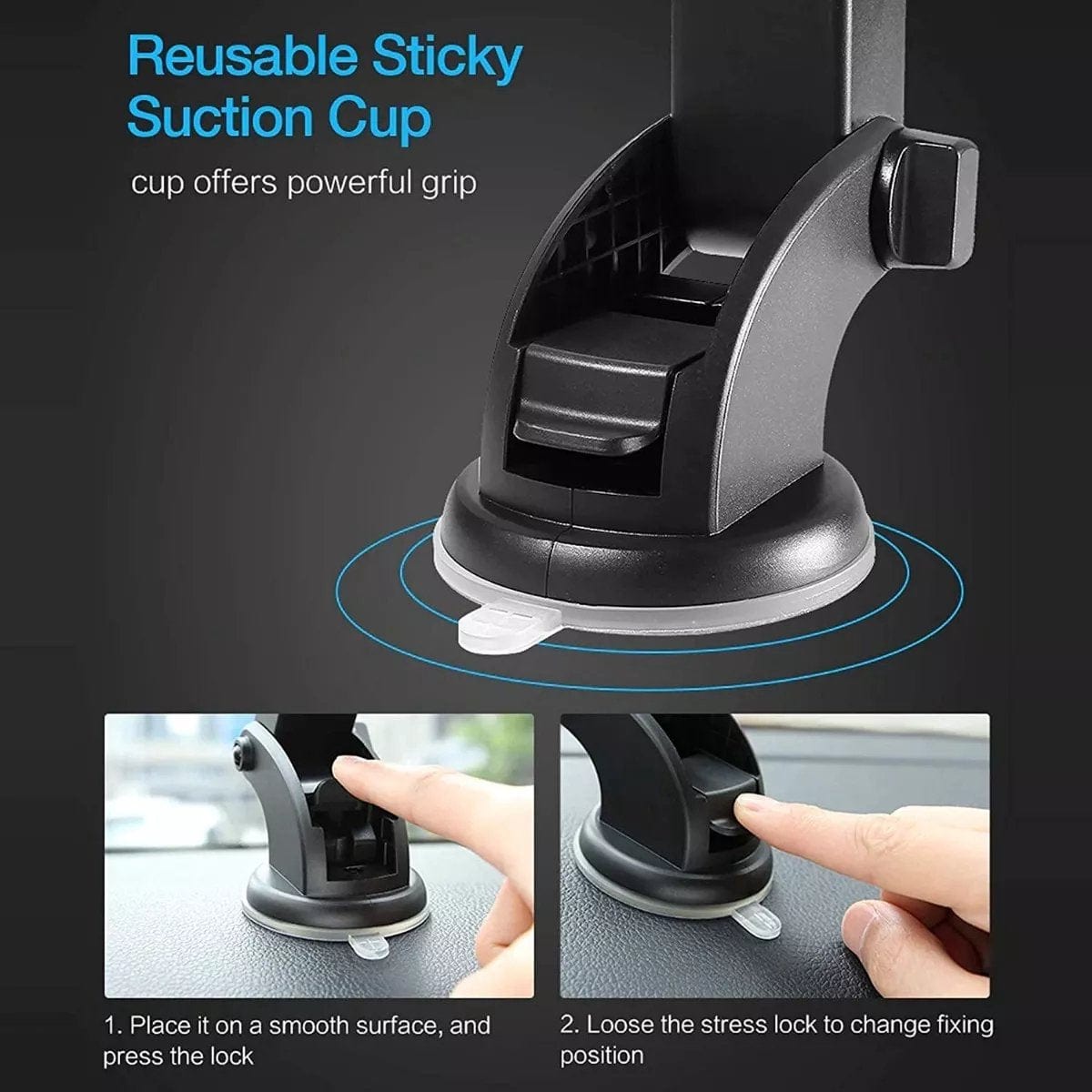 Adjustable Car Phone Holder with Suction Cup Adjustable Car Phone Holder with Suction Cup Zaavio®