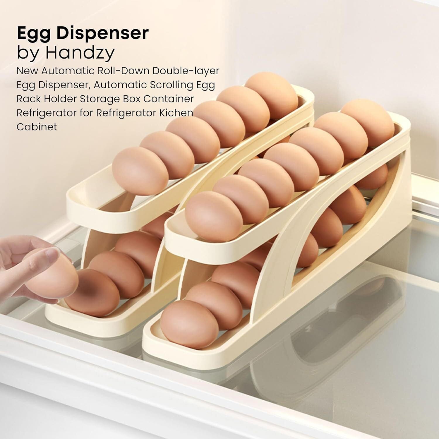 Automatically Rolling Egg Holder Container Display Rack Zaavio®