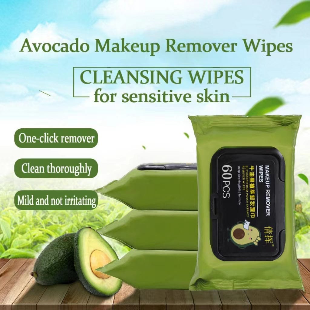 Avocado Makeup Remover Wipes (60 Pcs) Zaavio®