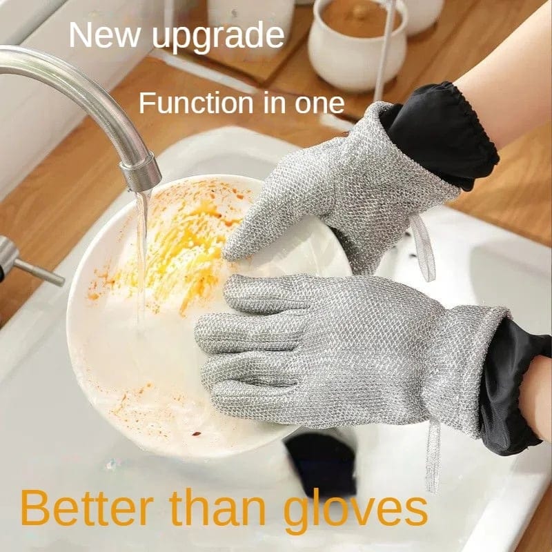 Bamboo Fiber Wire Dishwashing Gloves 1 Pair Zaavio®️