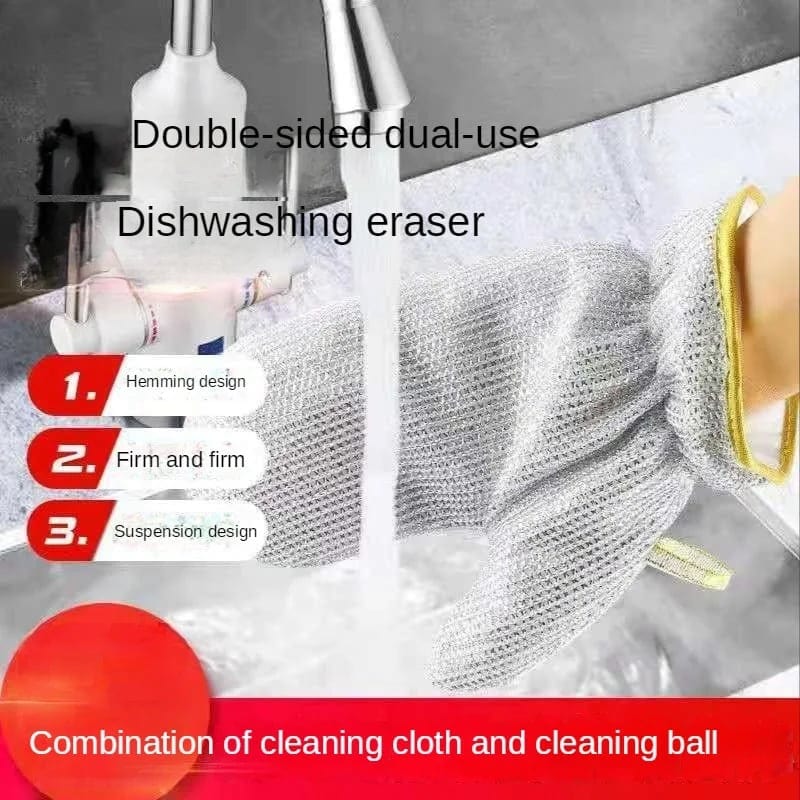 Bamboo Fiber Wire Dishwashing Gloves 1 Pair Zaavio®️