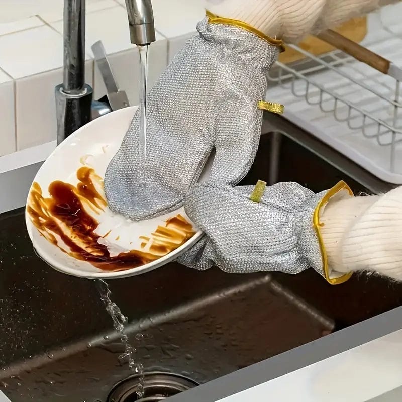 Bamboo Fiber Wire Dishwashing Gloves 1 Pair Zaavio®️