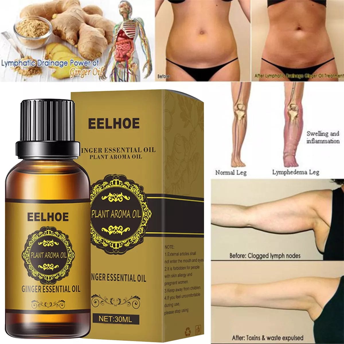 BELLY DRAINAGE GINGER OIL (BUY 1 GET 1 FREE) Zaavio®