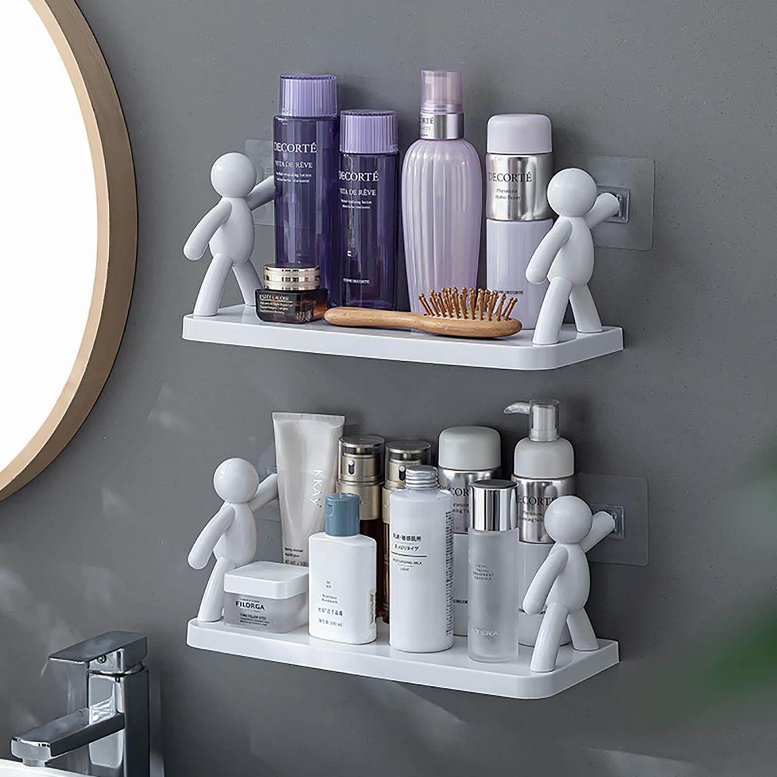 Buy 1 Get 1 Free (Buy 1 Get 1 Free) White Bad Doll Shelf Storage Rack Self-Ship