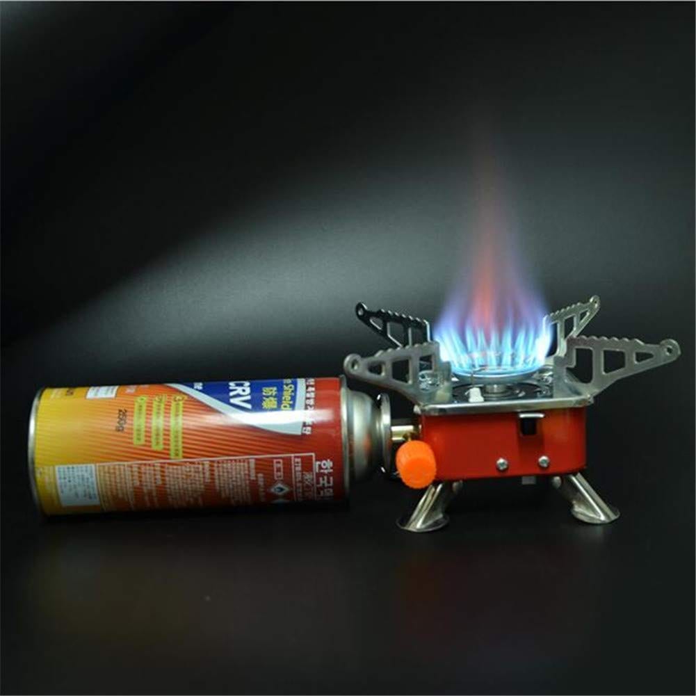 Camping Stove Portable Gas Stove Folding Easy to carry Butane Burner Camping Stove Folding Furnace Stove travelling Steel Cooking Stove with Storage Bag (Copy) Zaavio®
