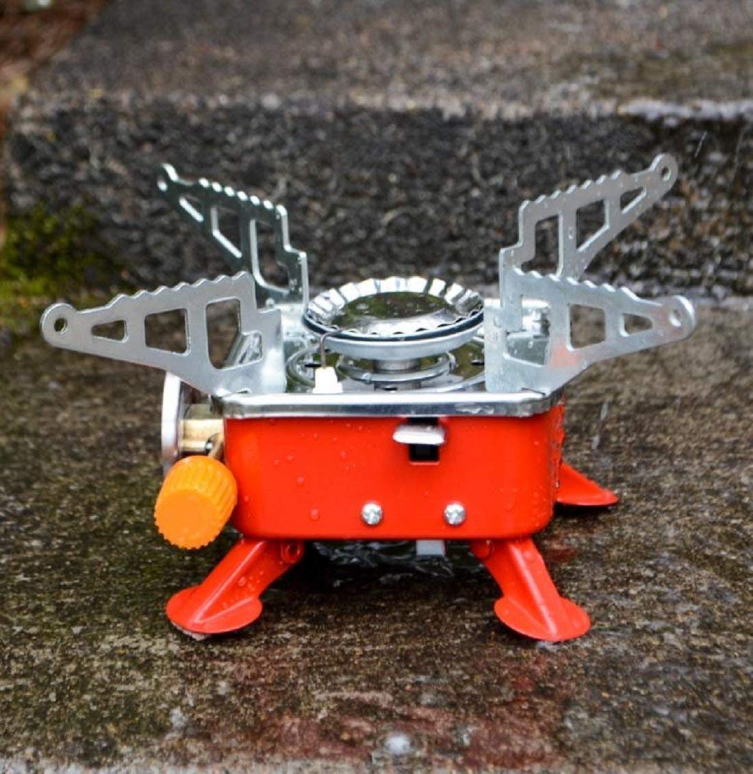 Camping Stove Portable Gas Stove Folding Easy to carry Butane Burner Camping Stove Folding Furnace Stove travelling Steel Cooking Stove with Storage Bag (Copy) Zaavio®