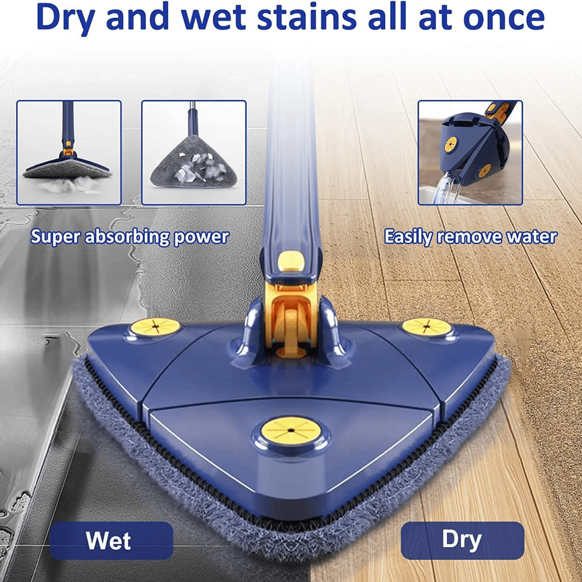 Cleaning Mop Floor Cleaner Rotating Microfiber Pocha - Moptrio™️ Moptrio™️ Zaavio®