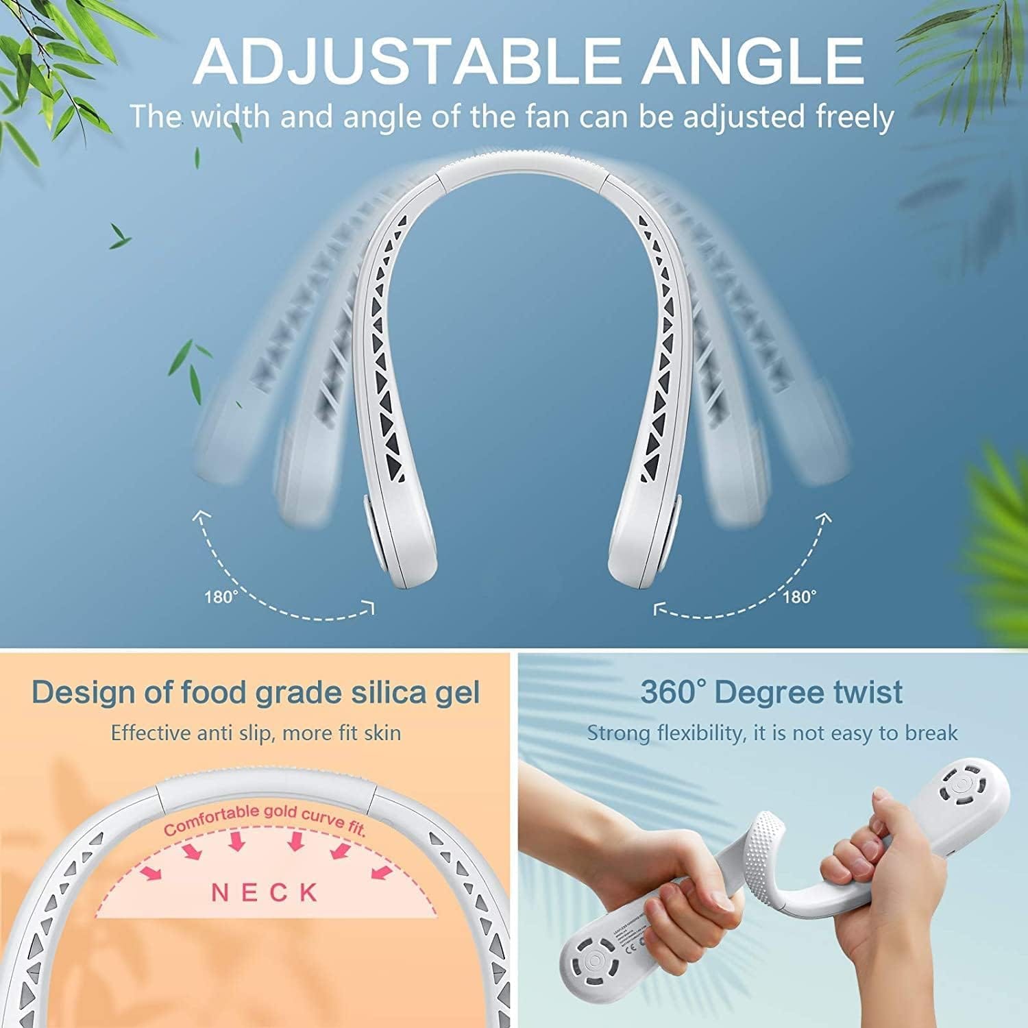 Cooling Rechargable Fan Portable Neck USB Mini Rechargable Fan - Swirlzy™️ Pro Swirlzy™️ Pro Zaavio®️