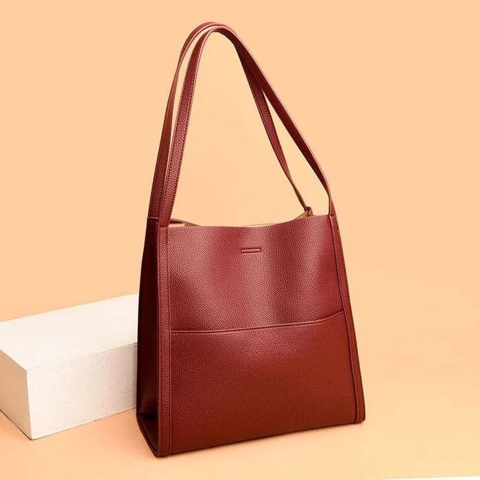 Cora Solid Color Simple Faux Leather Shoulder Bag | Bags For Women Leather Shoulder Bag Cross Body Side Bags Wine Red Cora Solid Color Simple Faux Leather Shoulder Bag Zaavio®