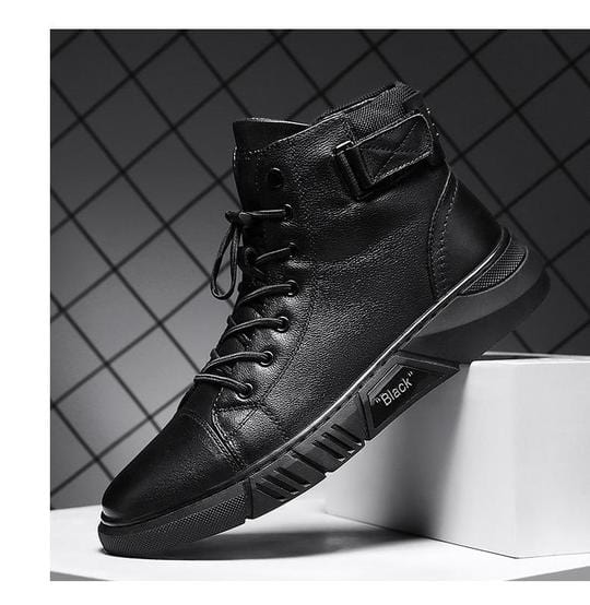 CrestWalk™ | Mens Shoes Black Chelsea Boots For Guys Ankle High Shoe Menswear Fashion CrestWalk™️ Men's Casual Leather Boots Zaavio®