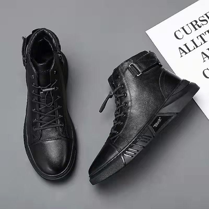 CrestWalk™ | Mens Shoes Black Chelsea Boots For Guys Ankle High Shoe Menswear Fashion CrestWalk™️ Men's Casual Leather Boots Zaavio®