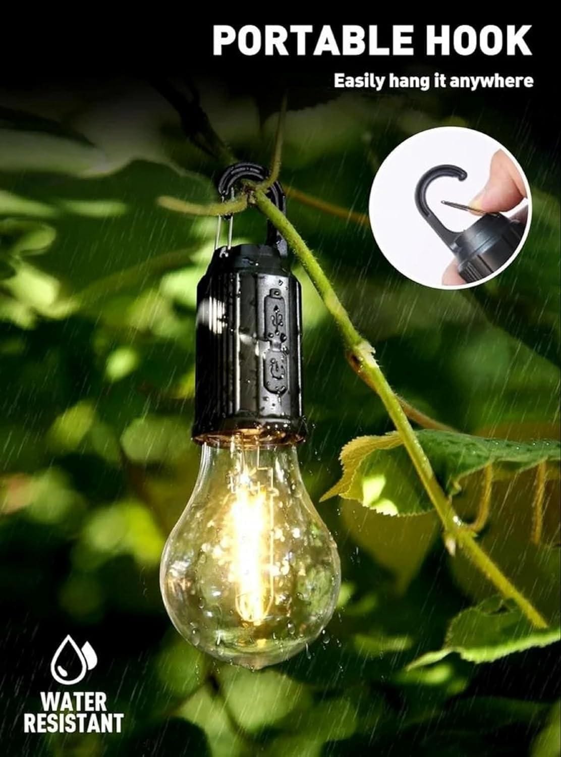 Decorative Hanging Bulb with 3 Modes Tent Lamp for Camping Pack of 1 Zaavio®