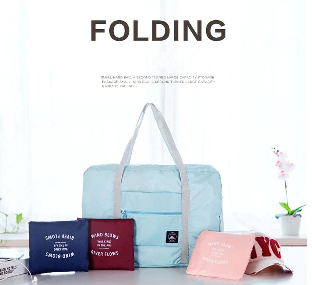 Foldable Travel Bag Tote Lightweight Waterproof Duffel Bag Roposo Clout
