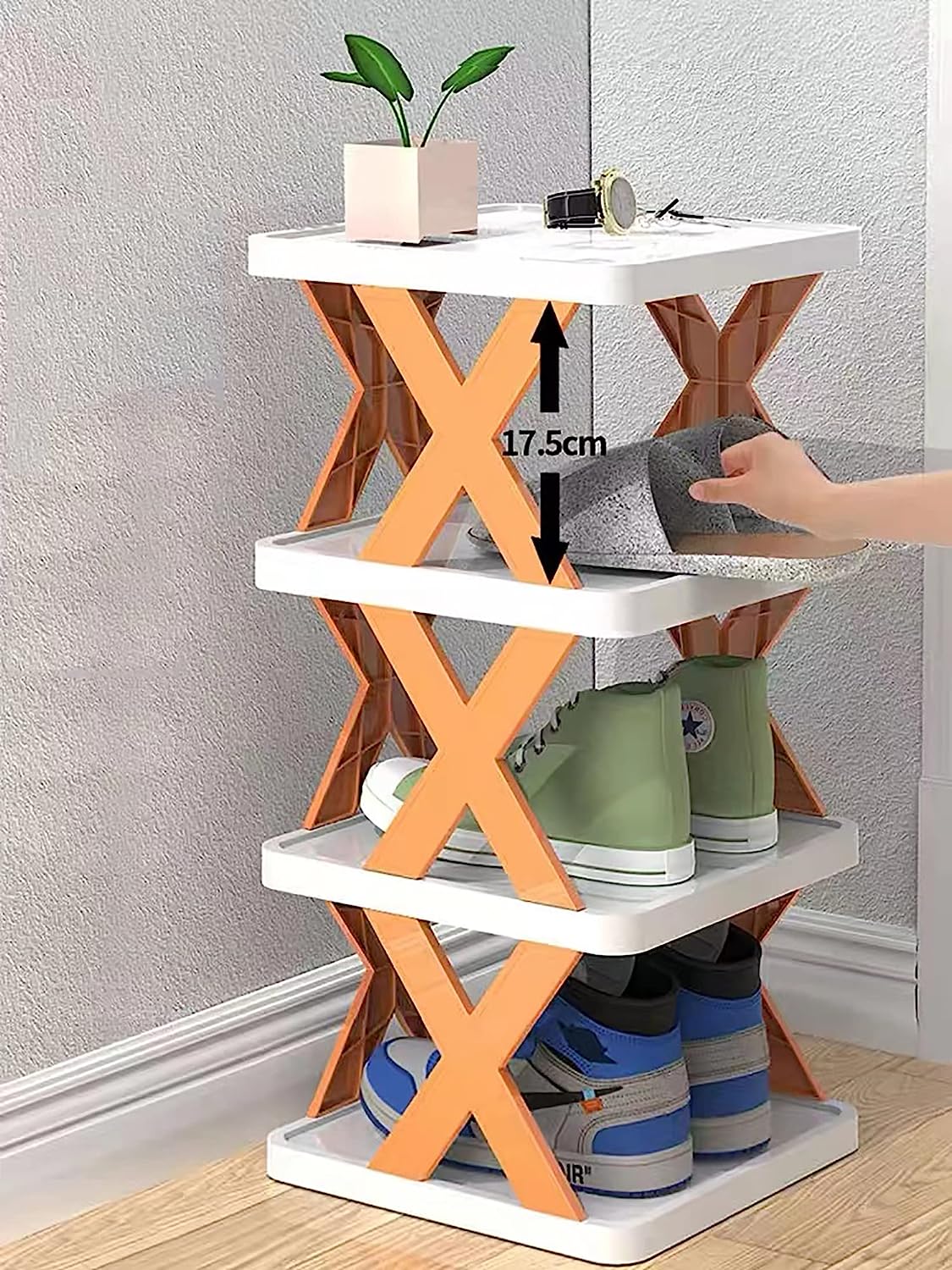 Free Size 4 Layer Shoes Organizer ( Pack of 2 ) Setupid