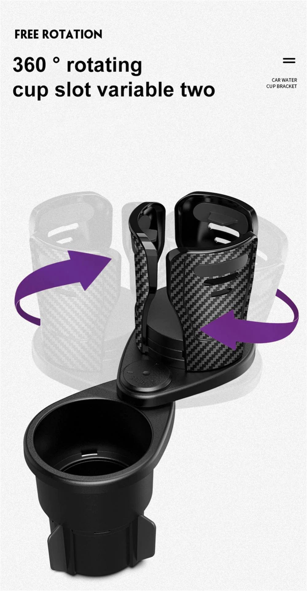 Glass Holder Cups Car Mug Holder Accessories Car Drinks Holder - 2 in 1 Multifunctional Car Drink Cup Glass Holder - 360° Rotatable Cuput™️ Roposo Clout