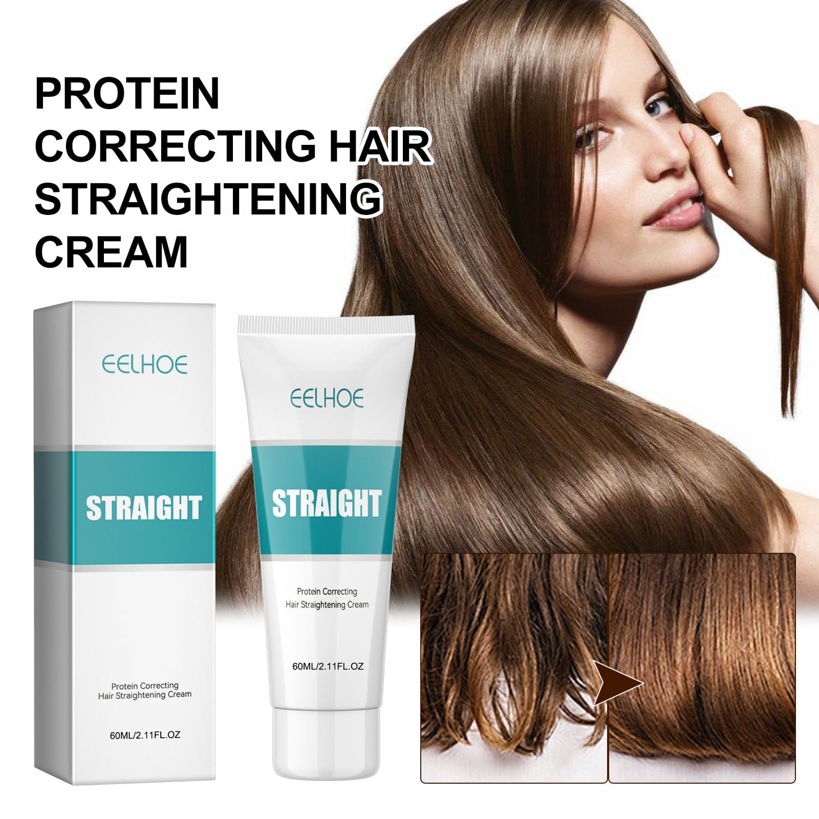 Hair Straightener Cream with Protein (Pack of 2) Skin Care Hair Straightener Cream with Protein (Pack of 2) Zaavio®