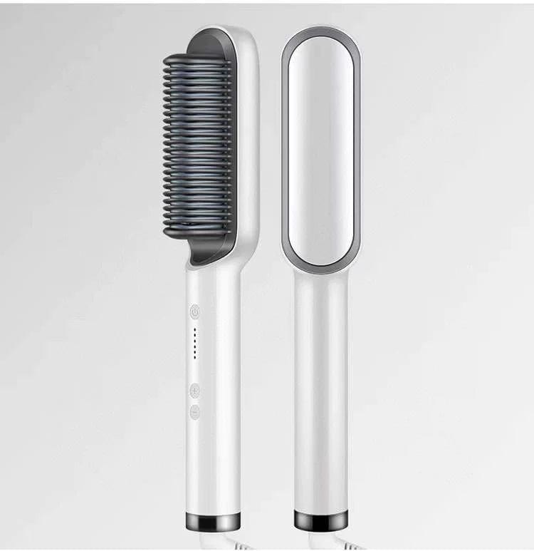 Hair Straightening Brush Electric Comb Heat Straightener - Stylixo™ White Stylixo™ Zaavio®