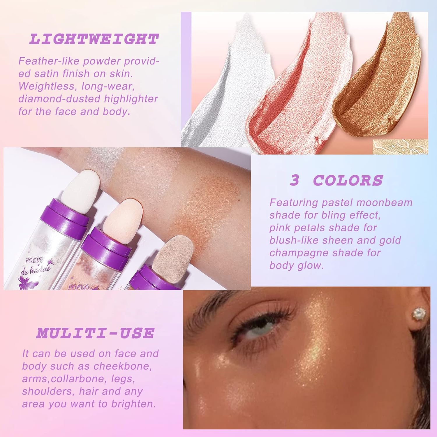 Highlighter Powder Stick Makeup Zaavio®️