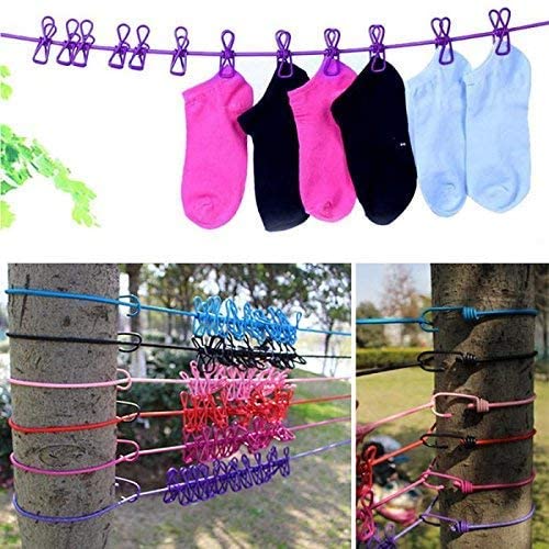 Home Improvement Clothing Line with 12 Clothes Clips Shoppymize