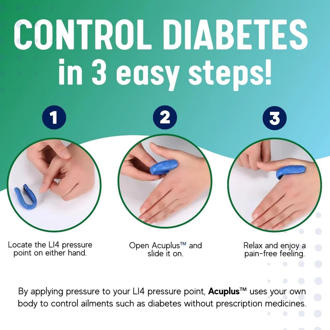Home Sugar Control LI4 Acupressure Point Clip Zaavio®