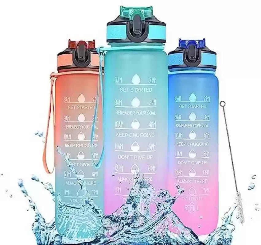 HydrateHarmony™️ Motivational Water Bottle | Water Bottles 2 Litre Stainless Steel Drinking Bottle Gym Sipper Travel HydrateHarmony™️ Motivational Water Bottle Zaavio®
