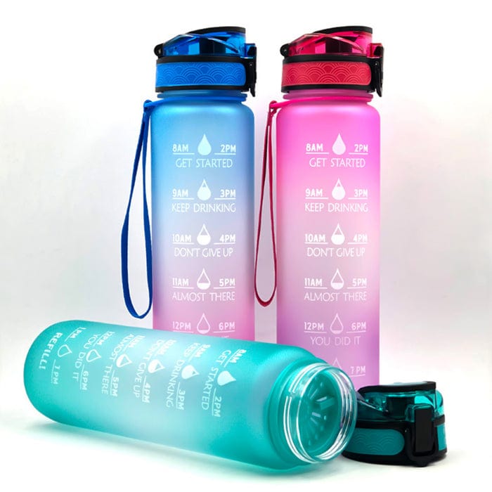 HydrateHarmony™️ Motivational Water Bottle | Water Bottles 2 Litre Stainless Steel Drinking Bottle Gym Sipper Travel HydrateHarmony™️ Motivational Water Bottle Zaavio®