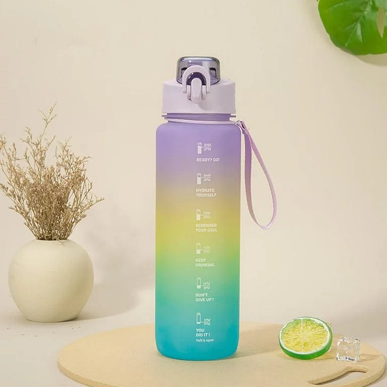 HydrateHarmony™️ Motivational Water Bottle | Water Bottles 2 Litre Stainless Steel Drinking Bottle Gym Sipper Travel HydrateHarmony™️ Motivational Water Bottle Zaavio®