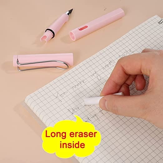 inkless pencil Inkless mechanical pencil Reusable and Erasable Metal Writing Pens Replaceable Graphite Nib My Cookware Shop