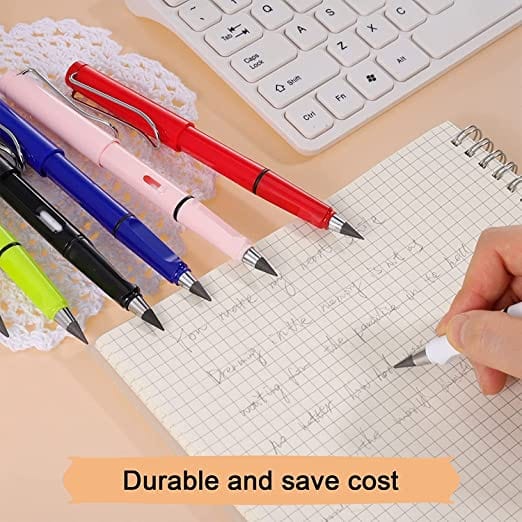 inkless pencil Inkless mechanical pencil Reusable and Erasable Metal Writing Pens Replaceable Graphite Nib My Cookware Shop