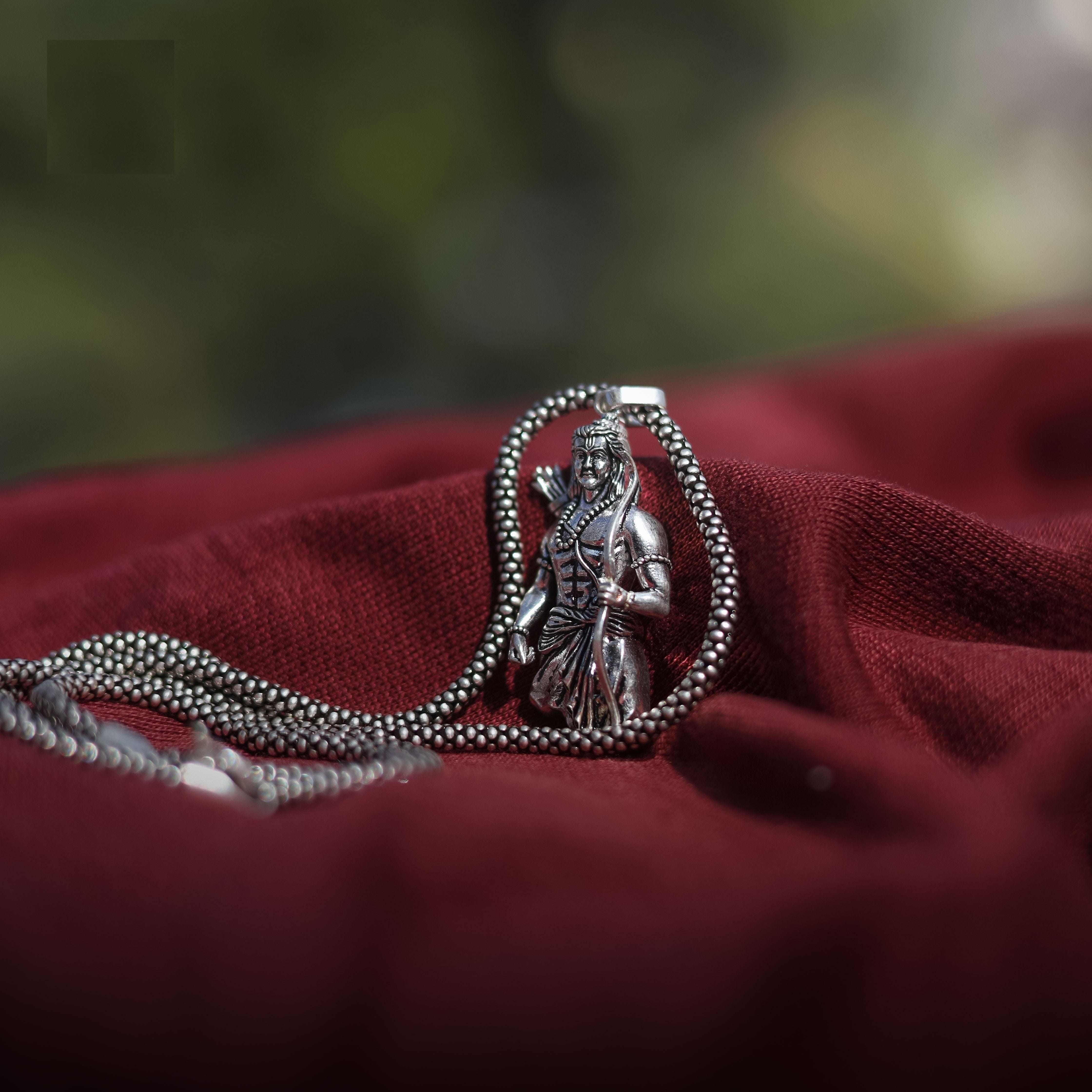 Lord Ram Premium Silver Pendant Chain Lord Ram Premium Silver Pendant Chain Zaavio®