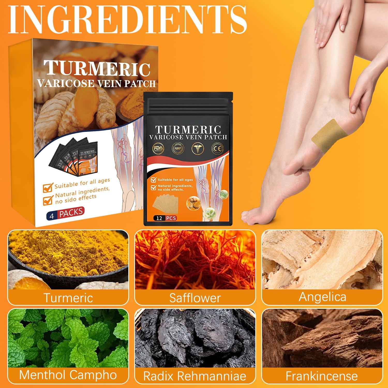 Turmeric Varicose Vein Patches (Pack of 2)
